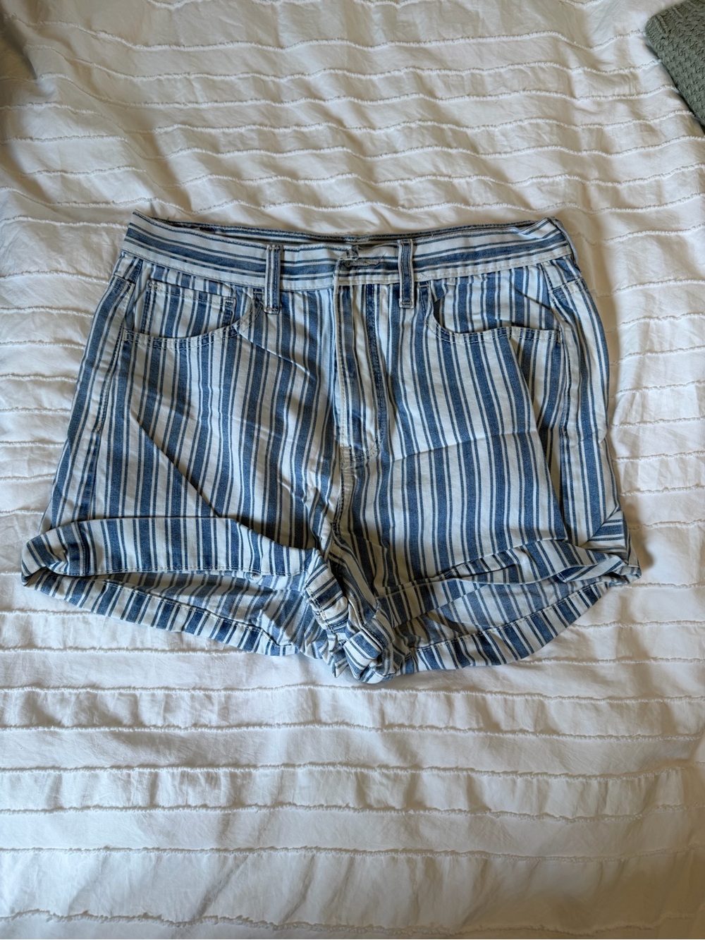 American Eagle Outfitters Blue and White Striped Women’s Shorts
